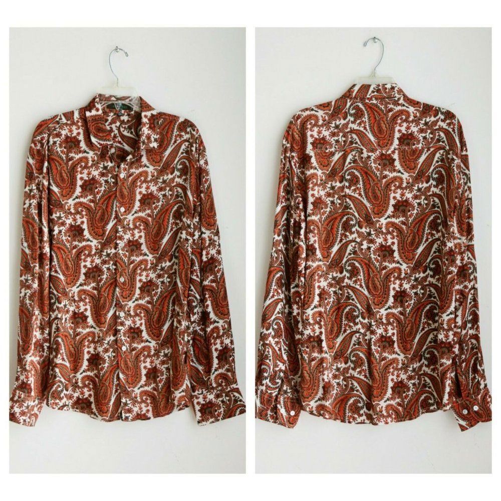 Etro Mens Lightweight Paisley Print Long Sleeve Colourful Shirt XXXL
